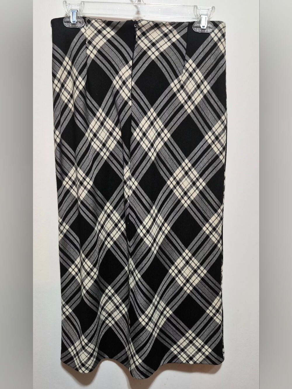 Classic Black Plaid Midi Skirt